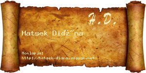 Hatsek Diána névjegykártya